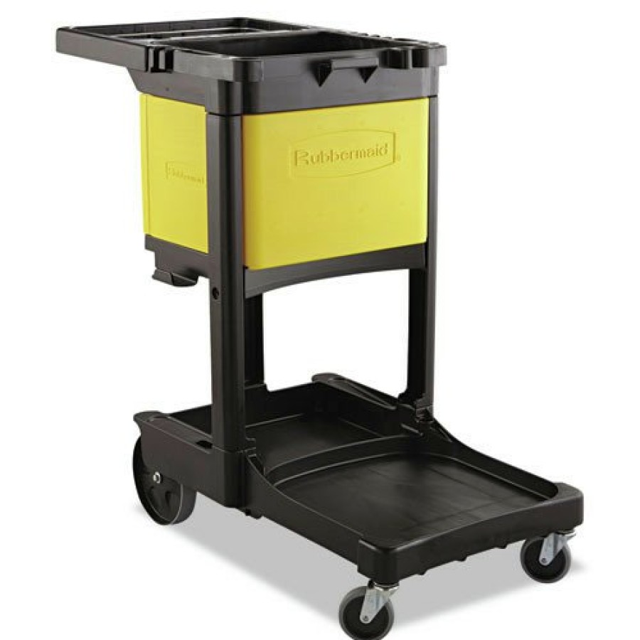 Facility Maintenance & Supplies Rubbermaid Commercial Cleaning Carts | Rubbermaid Commercial Fg618100Yel Locking Cabinet For Cleaning Carts - Yellow