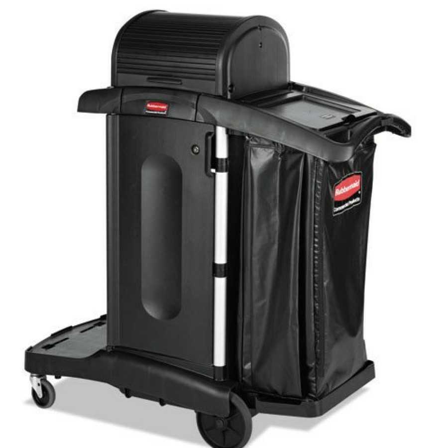 Facility Maintenance & Supplies Rubbermaid Commercial Cleaning Carts | Rubbermaid Commercial 1861427 Executive High Security 23.1 In. X 39.6 In. X 27.5 In. Janitorial Cleaning Cart - Black