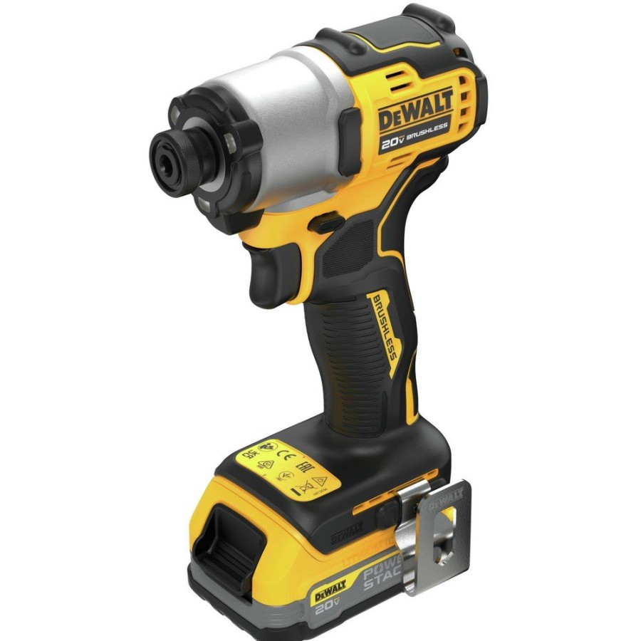 Power Tools Dewalt Impact Drivers | Dewalt Dcf840E1 20V Max Brushless Lithium-Ion 1/4 In. Cordless Impact Driver Kit (1.7 Ah)