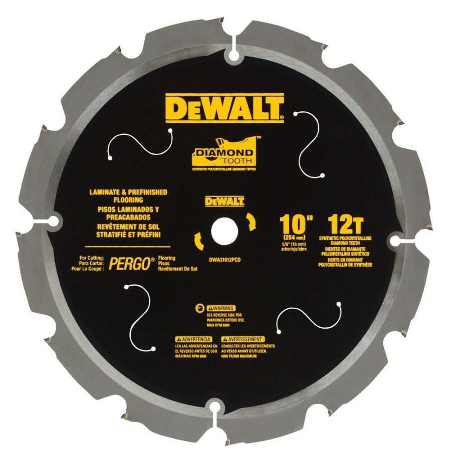 Power Tool Accessories Dewalt Circular Saw Accessories | Dewalt Dwa31012Pcd 10 In. 12-Tooth Pcd Tipped Laminate Cutting Blade