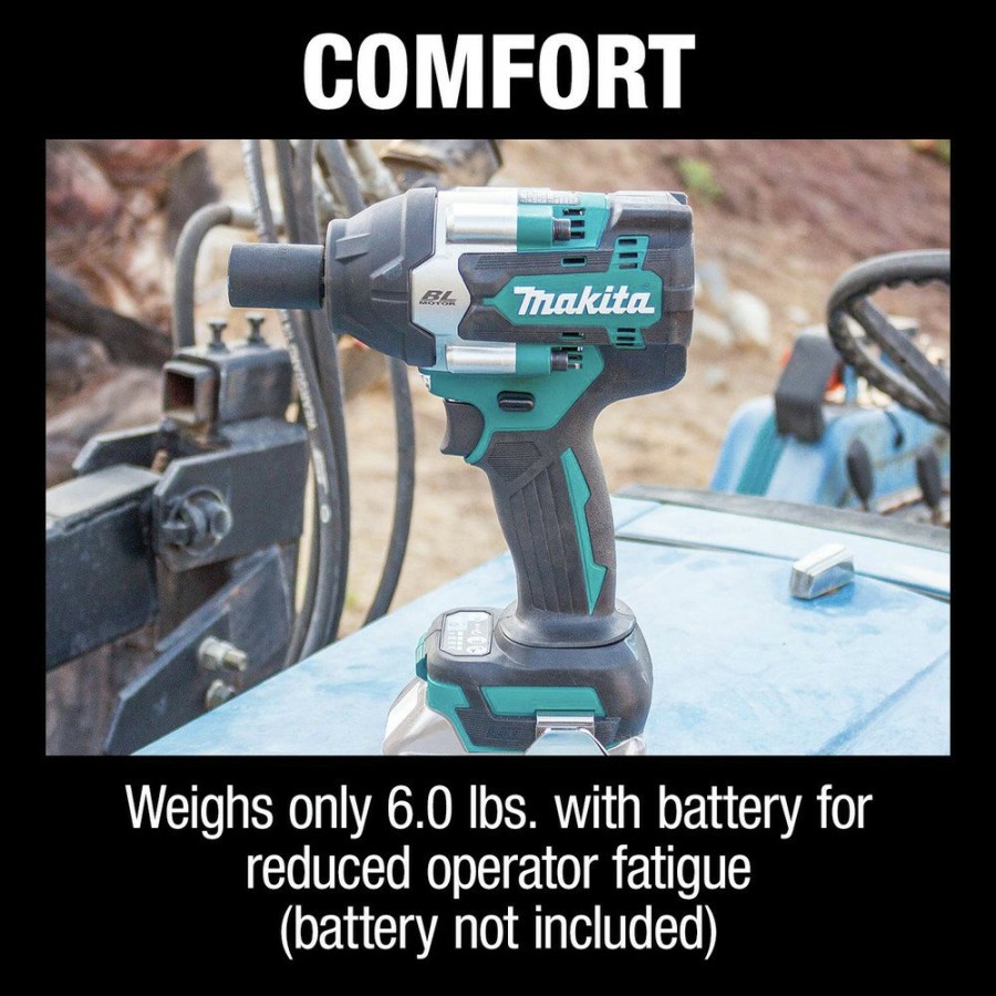 Power Tools Makita | Makita Xwt17Z 18V Lxt Brushless Lithium-Ion 1/2 In. Cordless Square Drive Mid-Torque Impact Wrench With Friction Ring (Tool Only)