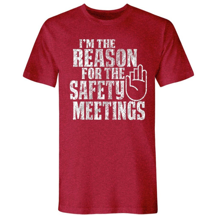 Clothing And Gear Buzz Saw | Buzz Saw Pr104041S "I'M The Reason For The Safety Meetings" Premium Cotton Tee Shirt - Small, Red