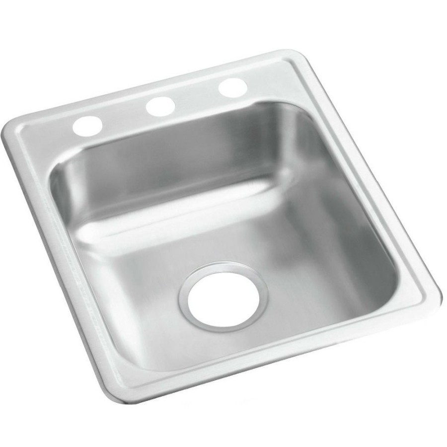 Kitchen Elkay | Elkay D117213 Dayton Top Mount 17 In. X 21-1/4 In. Single Bowl Bar Sink (Stainless Steel)