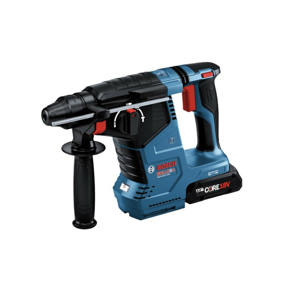 Power Tools Bosch Rotary Hammers | Bosch Gbh18V-24Ck24 18V Brushless Lithium-Ion 1 In. Cordless Sds-Plus Bulldog Rotary Hammer Kit With 2 Batteries (8 Ah)