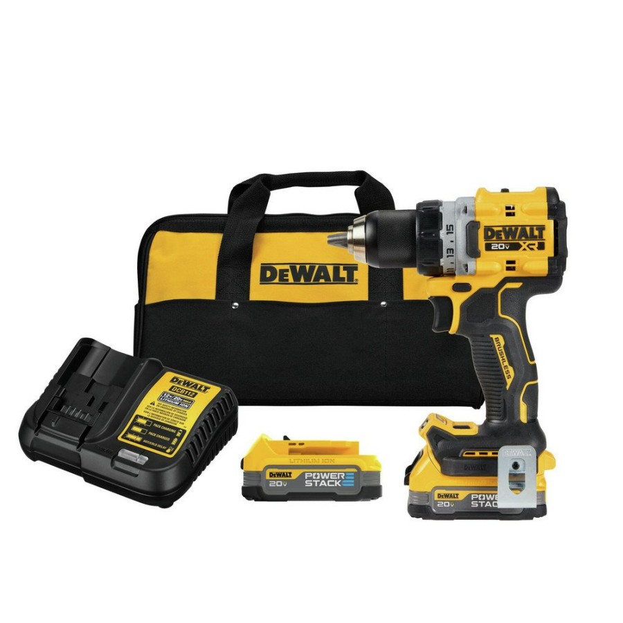 Power Tools Dewalt Drill Drivers | Dewalt Dcd800E2 20V Max Xr Brushless Lithium-Ion 1/2 In. Cordless Drill Driver Kit With 2 Compact Batteries (2 Ah)