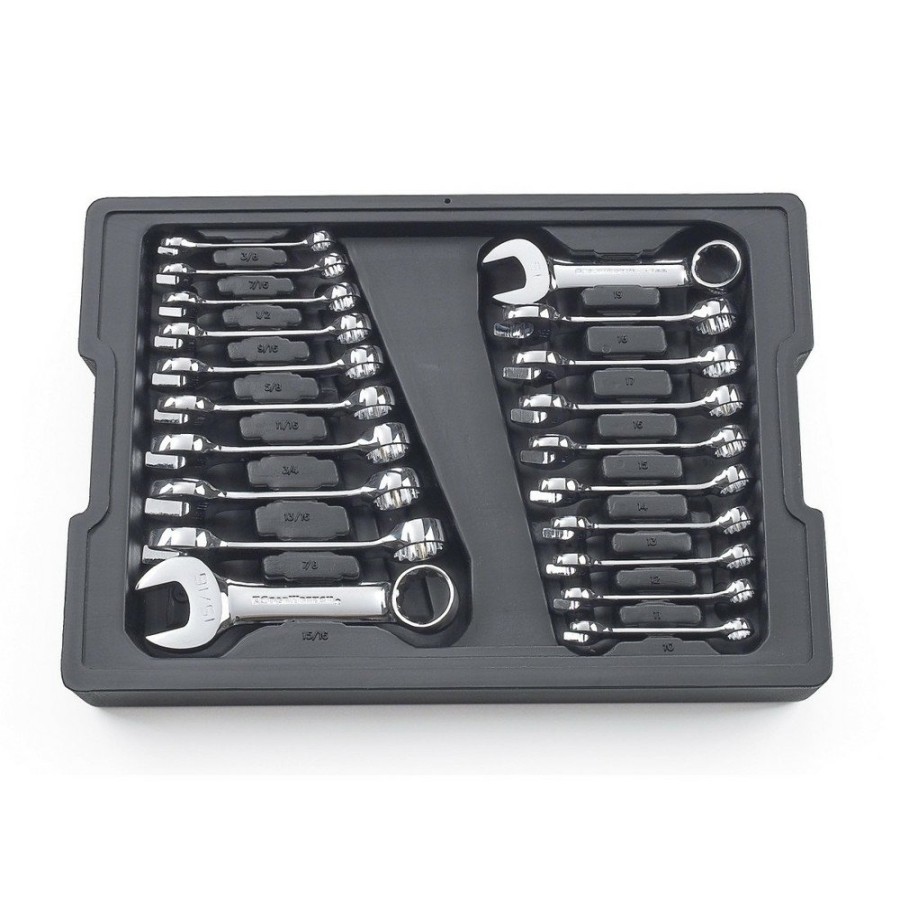 Hand Tools GearWrench Socket Sets | Gearwrench 81903 20-Piece Sae/Metric Stubby Combination Non-Ratcheting Wrench Set