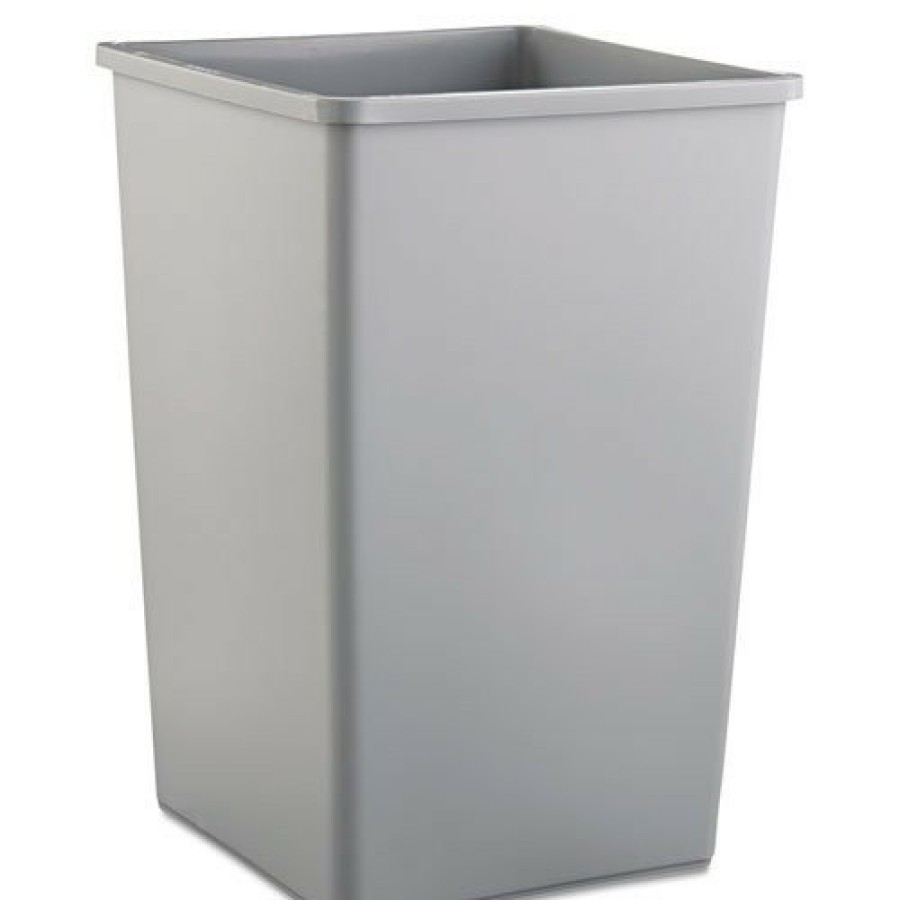 Facility Maintenance & Supplies Rubbermaid Commercial | Rubbermaid Commercial Fg395800Gray 35 Gal. Plastic Untouchable Square Waste Receptacle - Gray