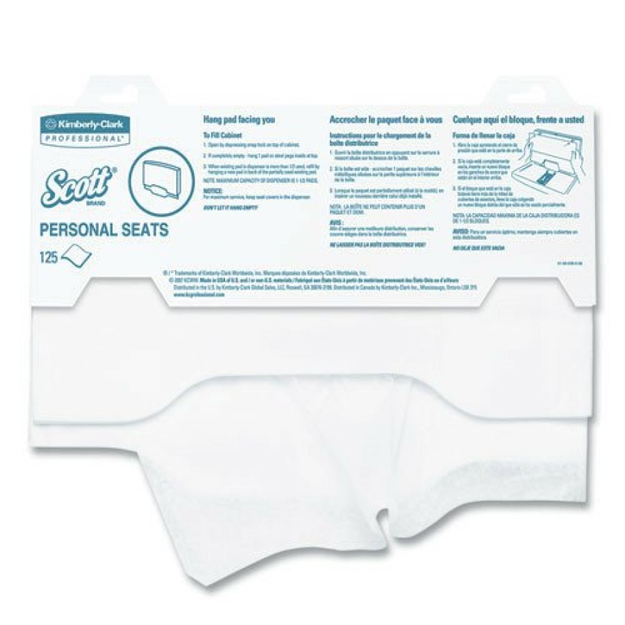 Facility Maintenance & Supplies Scott | Scott 7410 Personal Seats 15 In. X 18 In. Sanitary Toilet Seat Covers - White (125/Pack)