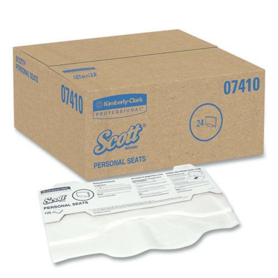 Facility Maintenance & Supplies Scott | Scott 7410 Personal Seats 15 In. X 18 In. Sanitary Toilet Seat Covers - White (125/Pack)