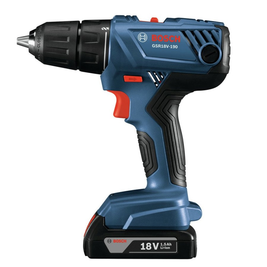 Power Tools Bosch Drill Drivers | Factory Reconditioned Bosch Gsr18V-190B22-Rt 18V Lithium-Ion Compact 1/2 In. Cordless Drill Driver Kit With (2) Slimpack 1.5 Ah Batteries