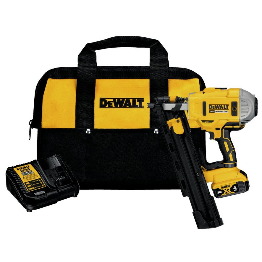 Power Tools Dewalt Nailers | Factory Reconditioned Dewalt Dcn21Plm1R 20V Max Lithium-Ion 21-Degree Plastic Collated Framing Nailer Kit (4 Ah)