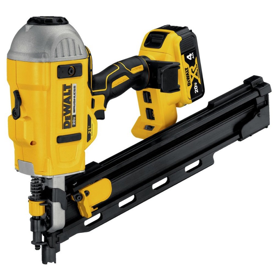 Power Tools Dewalt Nailers | Factory Reconditioned Dewalt Dcn21Plm1R 20V Max Lithium-Ion 21-Degree Plastic Collated Framing Nailer Kit (4 Ah)