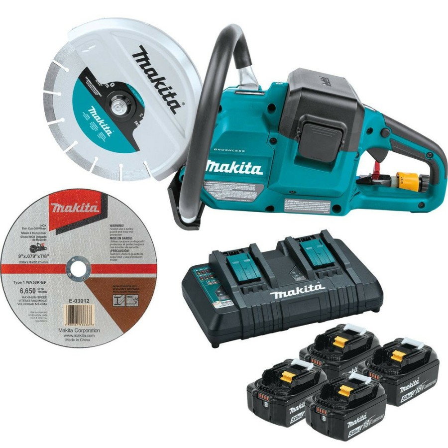 Concrete Tools Makita | Makita Xec01Pt1 18V X2 (36V) Lxt Brushless Lithium-Ion 9 In. Cordless Power Cutter With Aft Electric Brake Kit (5 Ah)