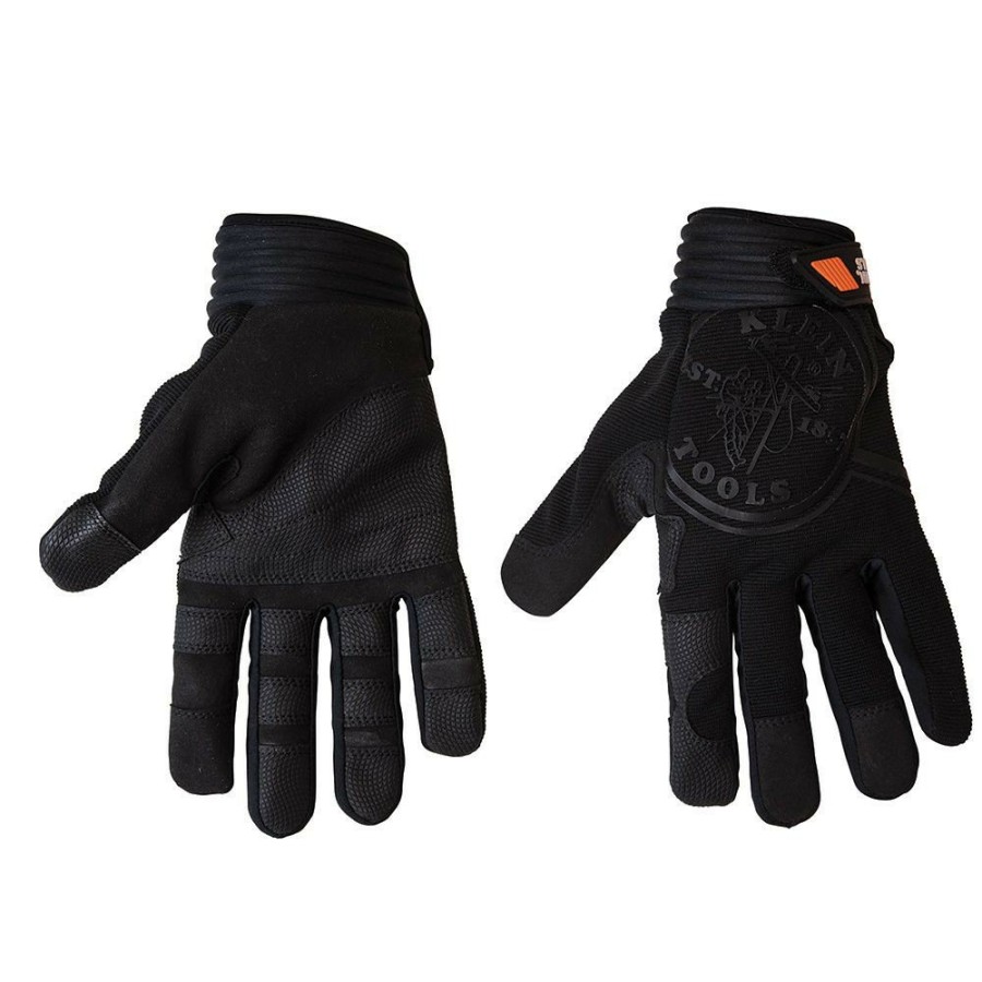 Safety Equipment Klein Tools | Klein Tools 40232 Extra Grip Wire Pulling Work Gloves With Thumb Reinforcements And Grip Patches - Black, Medium