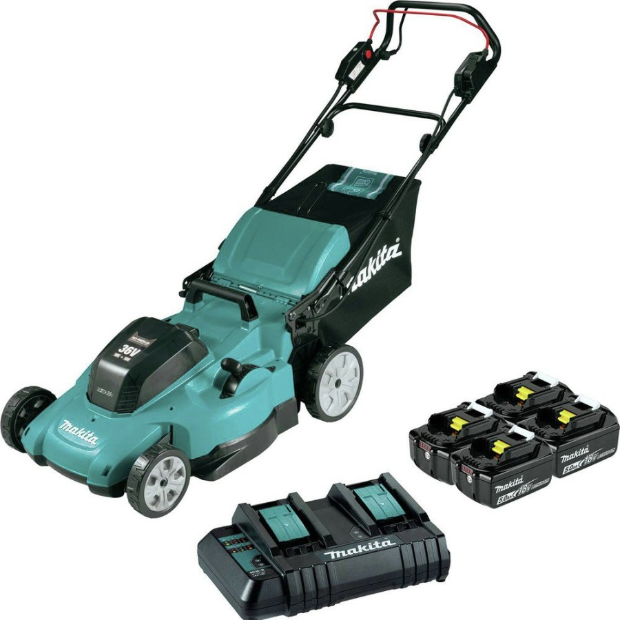 Outdoor Power Tools & Equipment Makita | Makita Xml11Ct1 18V X2 (36V) Lxt Lithium-Ion 21 In. Cordless Self-Propelled Lawn Mower Kit (5 Ah)