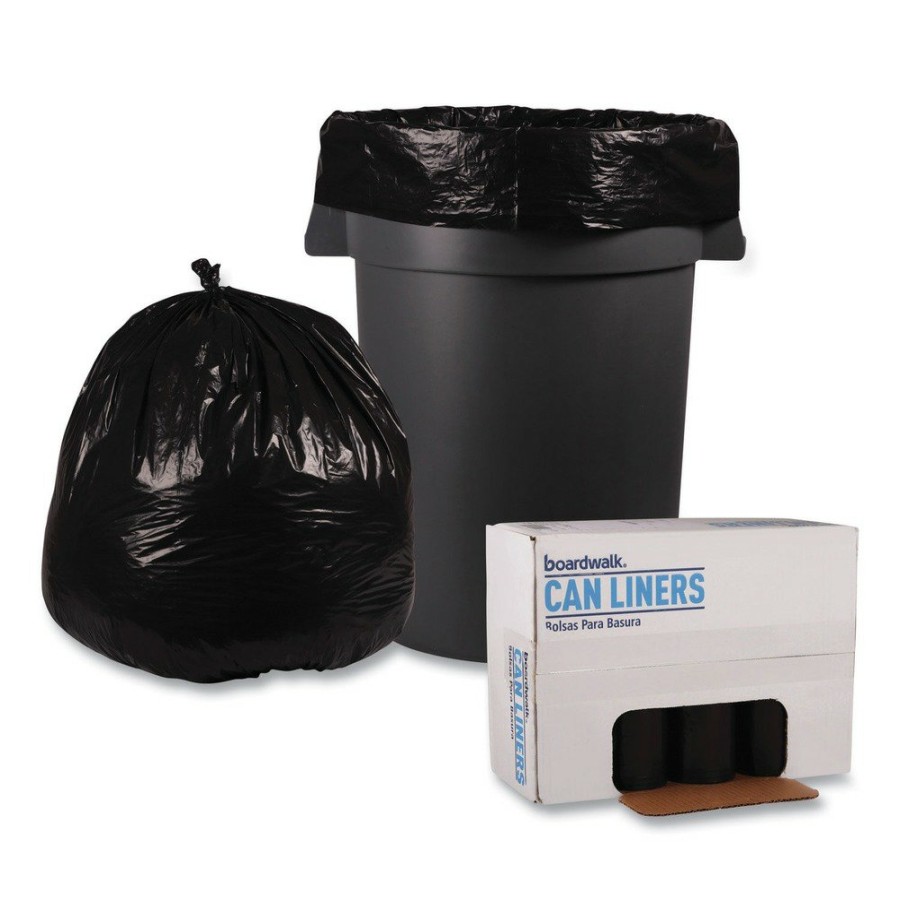 Facility Maintenance & Supplies Boardwalk | Boardwalk Bwk521 40 In. X 46 In. 45 Gal. 1.6 Mil Recycled Low-Density Polyethylene Can Liners - Black (100/Carton)