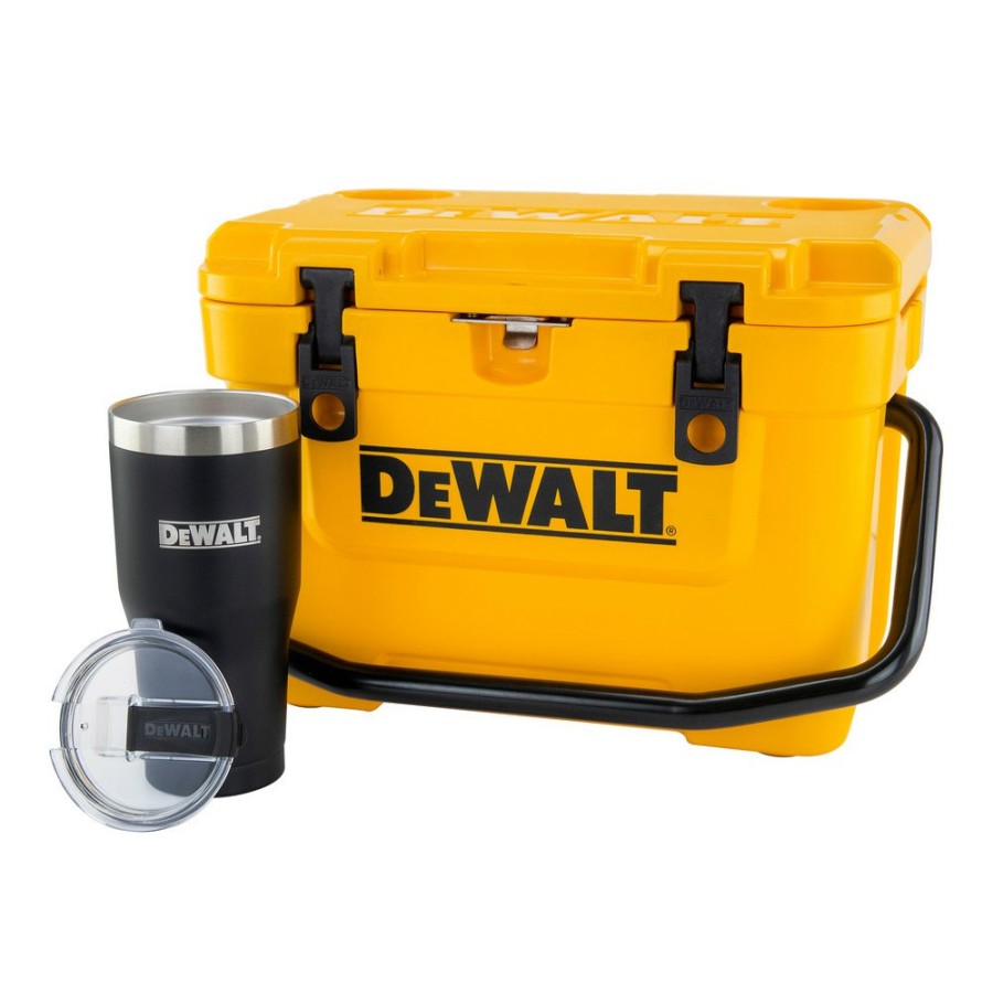 Clothing And Gear Dewalt | Dewalt Dxc1003B 10 Quart Roto-Molded Lunchbox Cooler And 30 Oz. Black Tumbler Combo