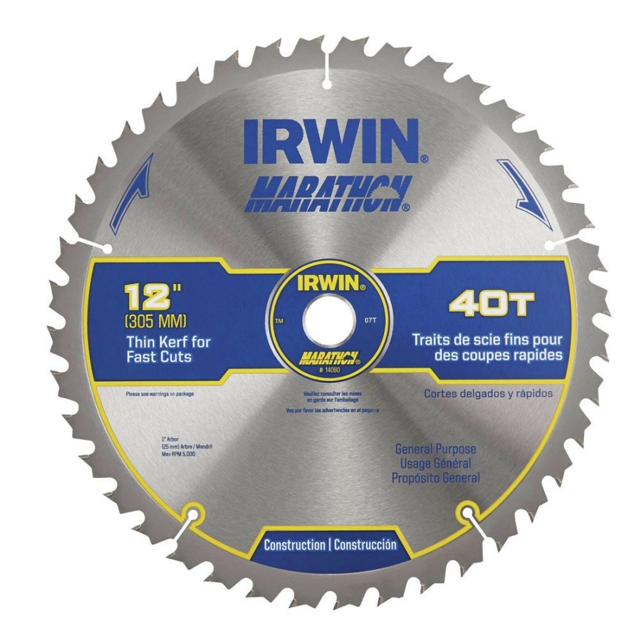 Power Tool Accessories Irwin Miter Saw Blades | Irwin 14080 Marathon 10 In. 40 Tooth Miter Table Saw Blade