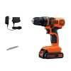 Power Tools Black & Decker Drill Drivers | Black & Decker Ldx120C 20V Max Lithium-Ion 3/8 In. Cordless Drill Driver Kit (1.5 Ah)