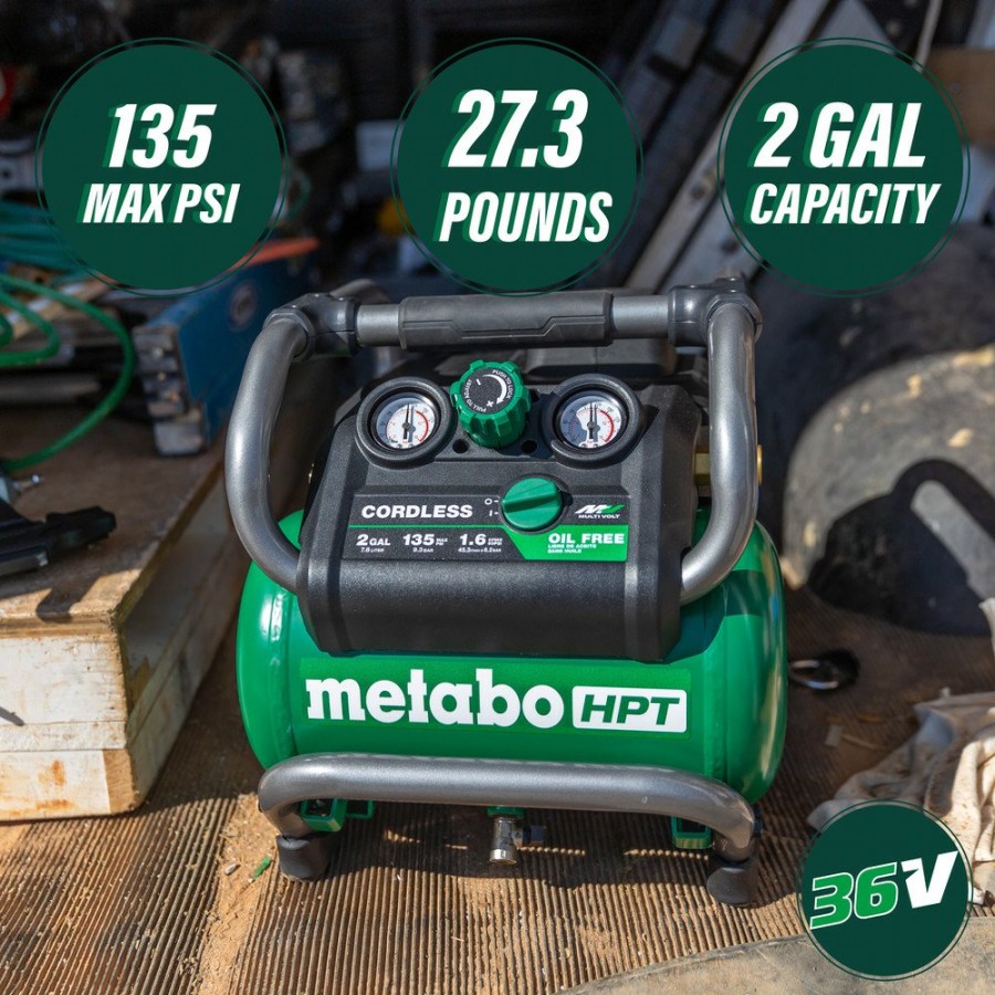 Air Tools And Equipment Metabo HPT Portable Air Compressors | Metabo Hpt Ec36Daq4M Multivolt 36V 2 Gallon Cordless Air Compressor (Tool Only)