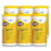 Facility Maintenance & Supplies Clorox Cleaners | Clorox 15948 7 In. X 8 In. 1-Ply Disinfecting Wipes - Lemon Fresh, White (75/Canister, 6/Carton)