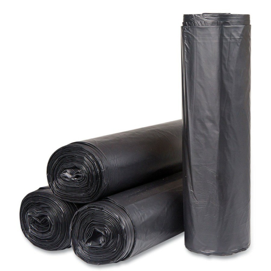 Facility Maintenance & Supplies Inteplast Group | Inteplast Group S434822K 60 Gal. 22 Microns 43 In. X 48 In. High-Density Commercial Can Liners - Black (150/Carton)