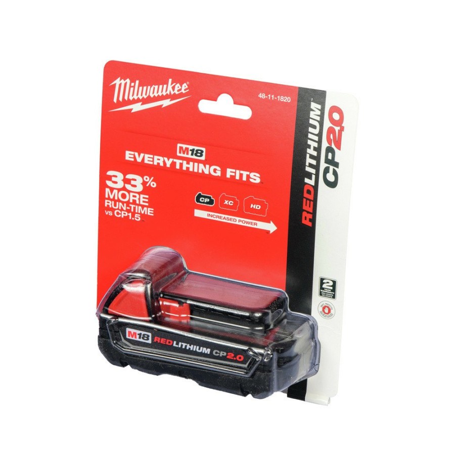 Batteries & Chargers Milwaukee | Milwaukee 48-11-1820 M18 Redlithium Cp 2 Ah Lithium-Ion Battery