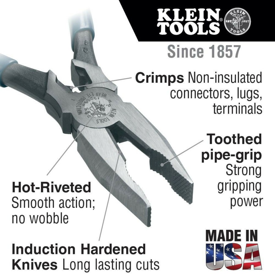 Hand Tools Klein Tools | Klein Tools J12098 Journeyman 8 In. Universal Combination Pliers