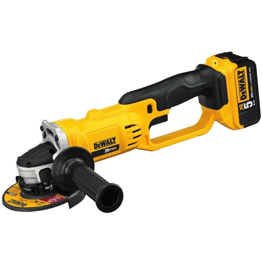 Power Tools Dewalt Cut Off Grinders | Dewalt Dcg412P2 20V Max Brushed Lithium-Ion 5 In. Cordless Grinder Kit With (2) 5 Ah Batteries