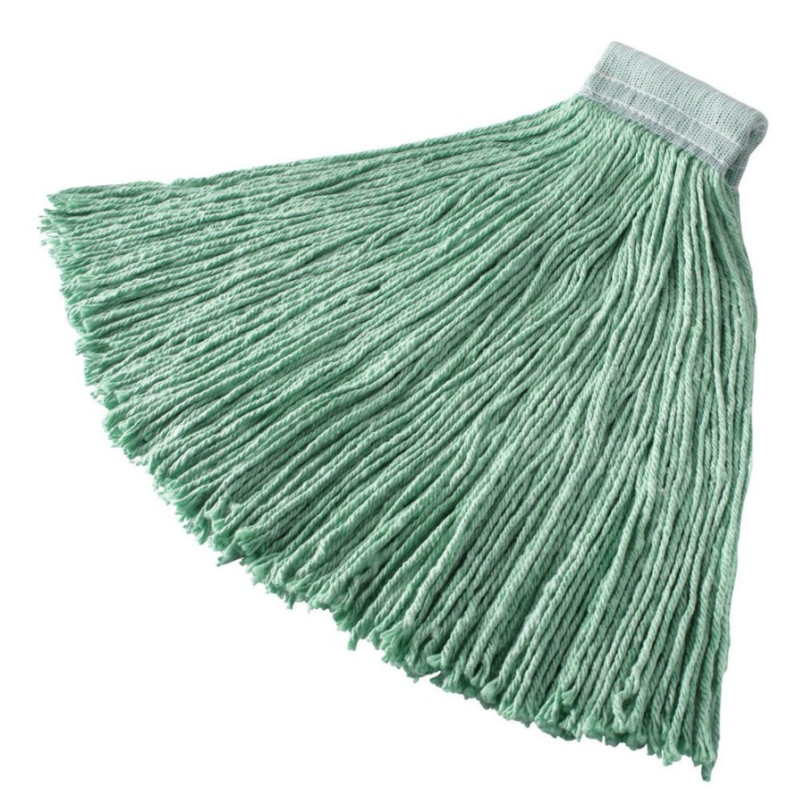 Facility Maintenance & Supplies Rubbermaid Commercial Cleaning Tools | Rubbermaid Commercial Fgf13700Gr00 24 Oz. Non-Launderable Cotton/Synthetic Cut-End Wet Mop Heads - Green