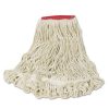 Facility Maintenance & Supplies Rubbermaid Commercial Cleaning Tools | Rubbermaid Commercial Fgd25306Wh00 Super Stitch Blend 24 Oz. Cotton/Synthetic Wet Mop Head - White/Red (6/Carton)