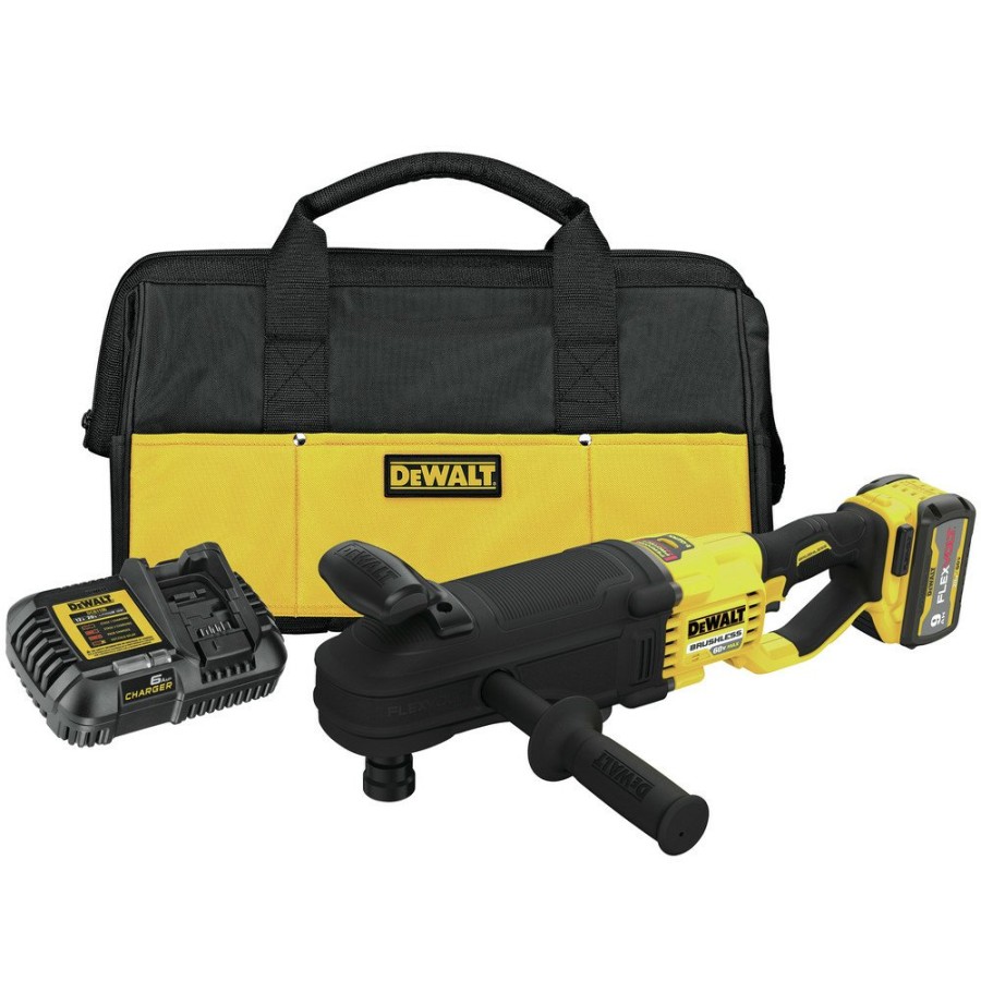 Power Tools Dewalt Right Angle Drills | Dewalt Dcd471X1 60V Max Brushless Quick-Change Stud And Joist Drill With E-Clutch System Kit (3 Ah)