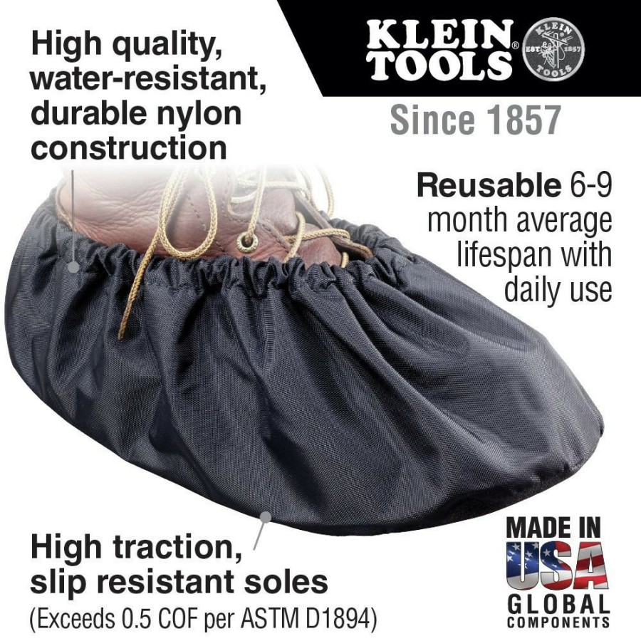 Clothing And Gear Klein Tools | Klein Tools 55487 1 Pair Tradesman Pro Shoe Covers - Medium, Black