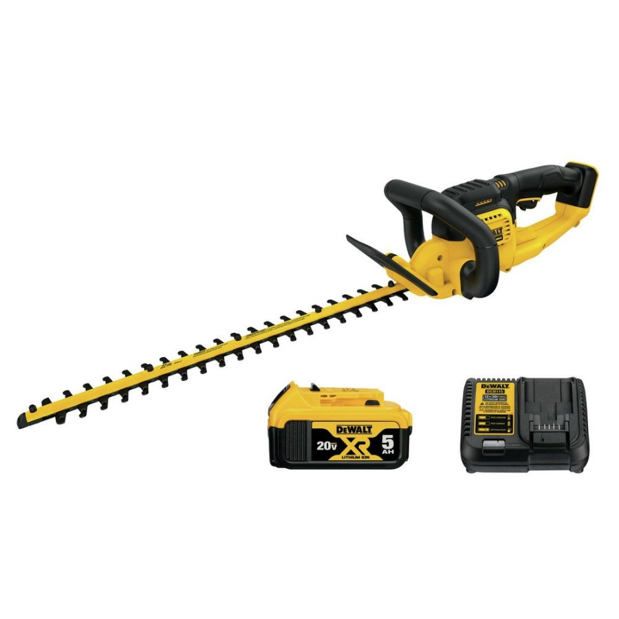 Outdoor Power Tools & Equipment Dewalt Hedge Trimmers | Dewalt Dcht820P1 20V Max Brushed Lithium-Ion 22 In. Cordless Hedge Trimmer Kit (5 Ah)