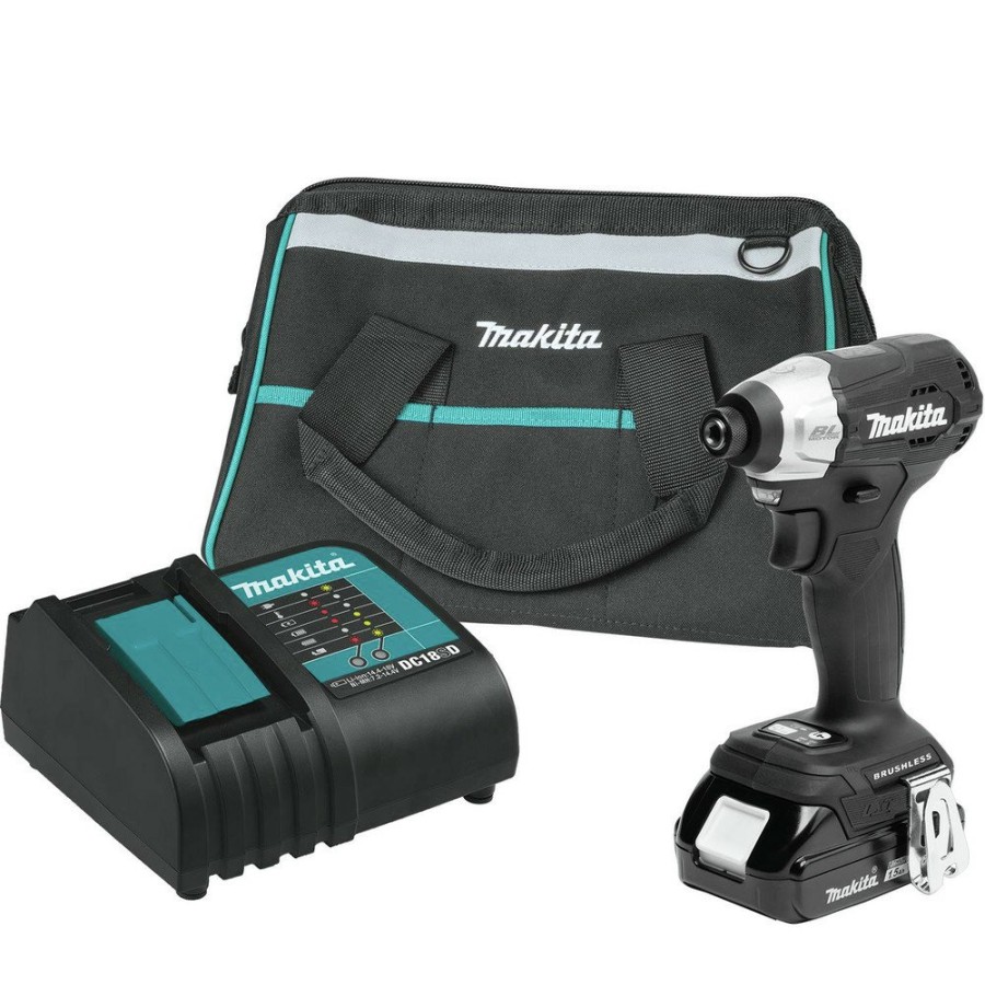 Power Tools Makita Impact Drivers | Makita Xdt18Sy1B 18V Lxt Sub-Compact Brushless Lithium-Ion Cordless Impact Driver Kit (1.5Ah)