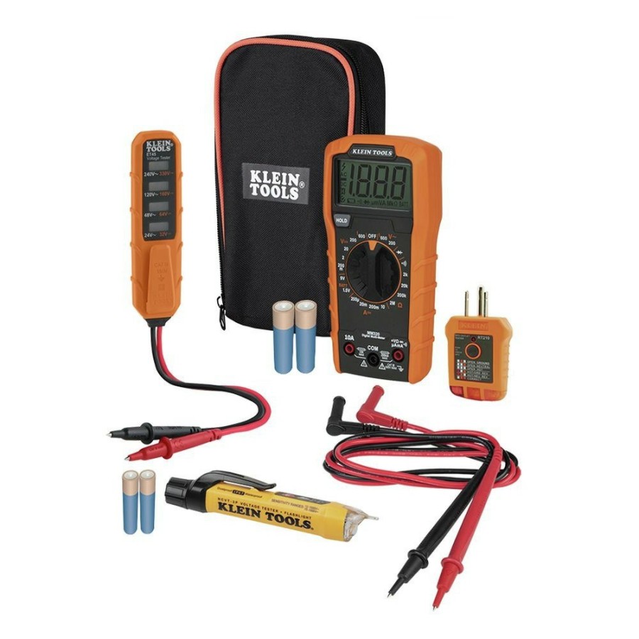 Automotive Klein Tools Multimeters | Klein Tools Mm320Kit Digital Multimeter Electrical Test Kit