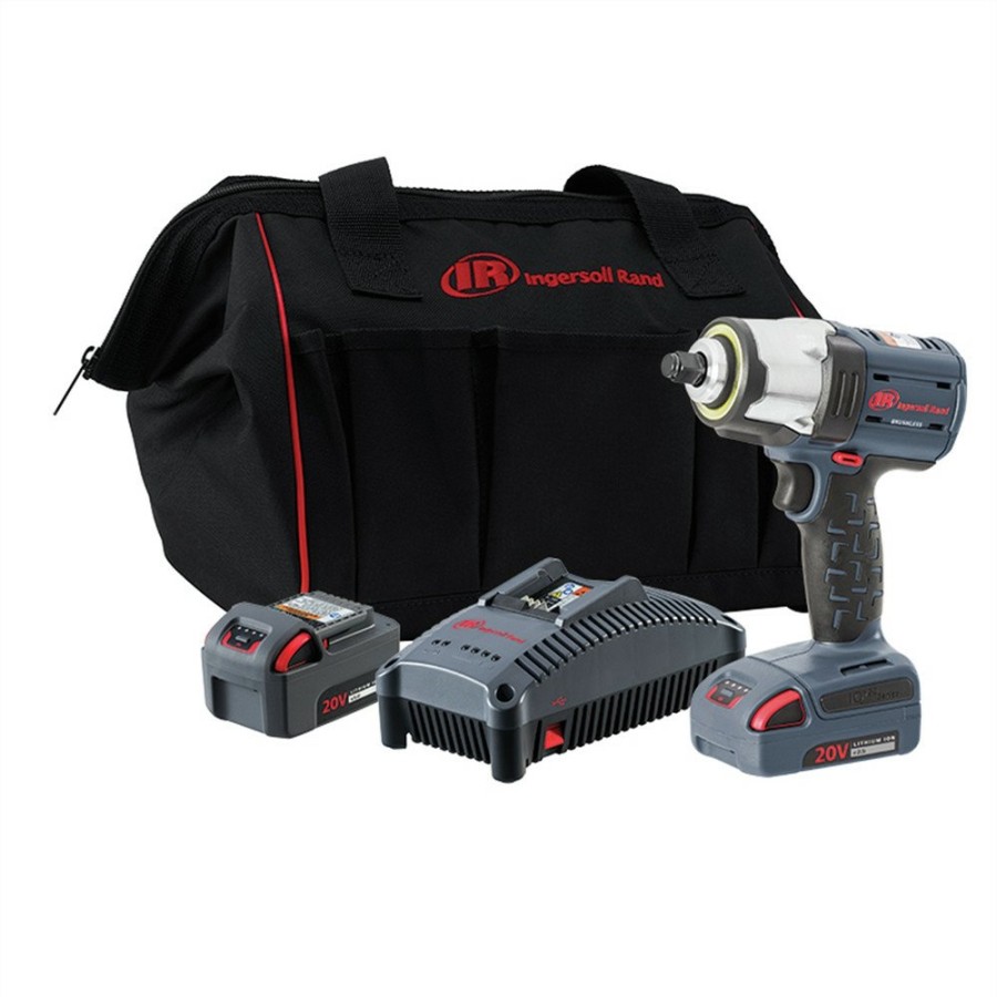 Power Tools Ingersoll Rand | Ingersoll Rand W5133-K22 Brushless Lithium-Ion 1/2 In. Cordless Impact Wrench Kit (5 Ah)