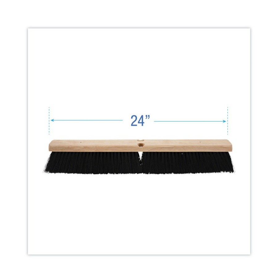 Facility Maintenance & Supplies Boardwalk Cleaning Tools | Boardwalk Bwk20624 3 In. Polypropylene Bristles 24 In. Brush Floor Brush Head - Black