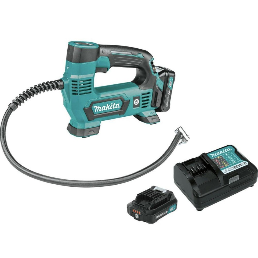 Air Tools And Equipment Makita Portable Air Compressors | Makita Mp100Dwrx1 12V Max Cxt Lithium-Ion Cordless Inflator Kit (2 Ah)