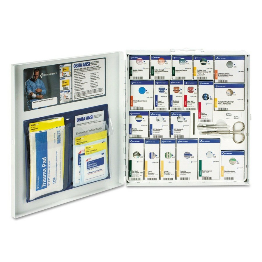 Safety Equipment First Aid Only First Aid And Emergency Kits | First Aid Only Fao746000021 Ansi 2015 Smartcompliance General Business First Aid Station For 50 People With Metal Case (1-Kit)