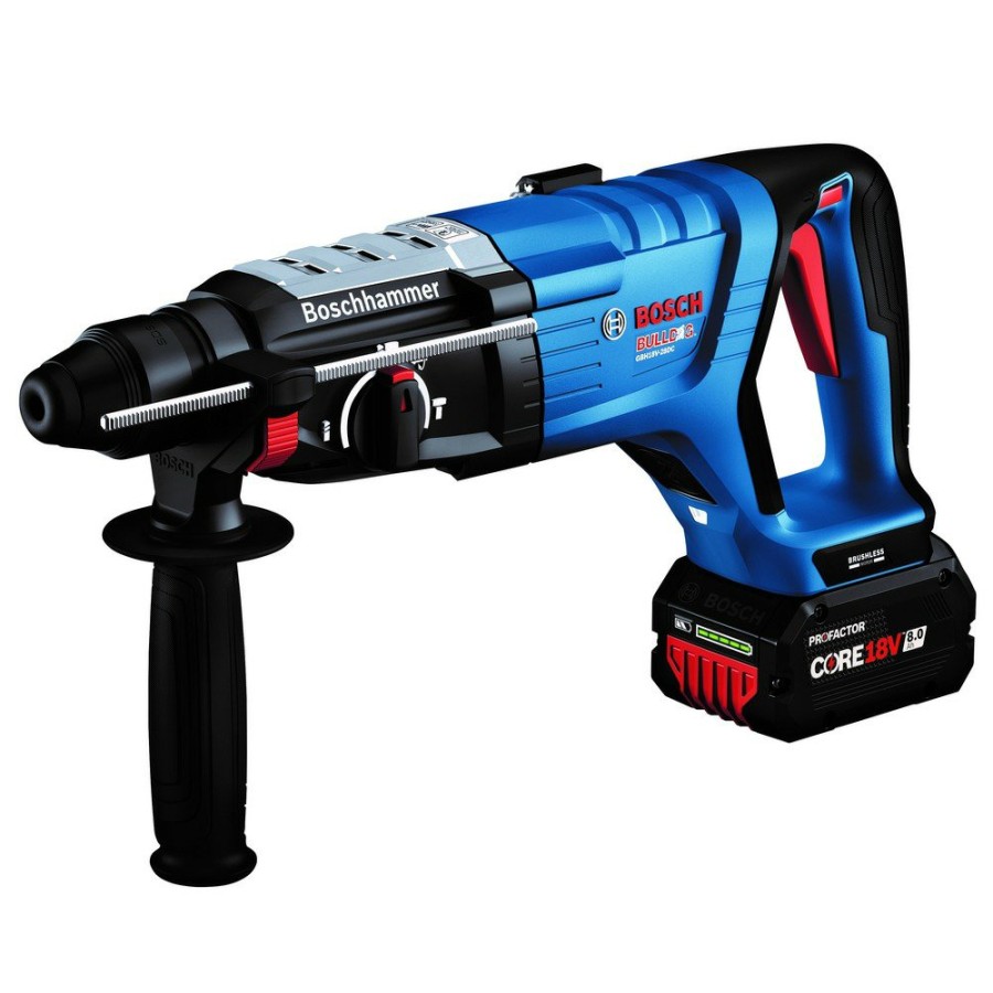 Power Tools Bosch Rotary Hammers | Factory Reconditioned Bosch Gbh18V-28Dck24-Rt 18V Profactor Brushless Lithium-Ion 1-1/8 In. Cordless Connected-Ready Sds-Plus Bulldog Rotary Hammer Kit With 2 Batteries (8 Ah)