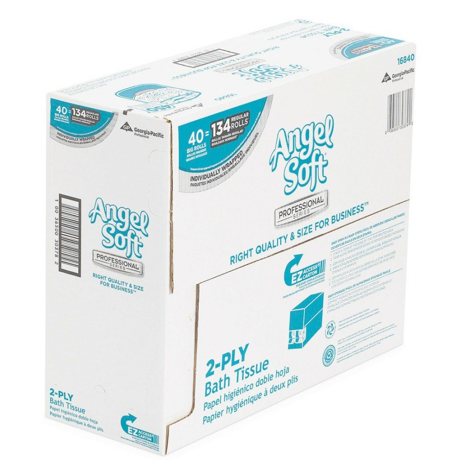 Facility Maintenance & Supplies Georgia Pacific Professional | Georgia Pacific Professional 16840 2-Ply Angel Soft Septic Safe Premium Bathroom Tissue - White (450 Sheets/Roll, 40 Rolls/Carton)