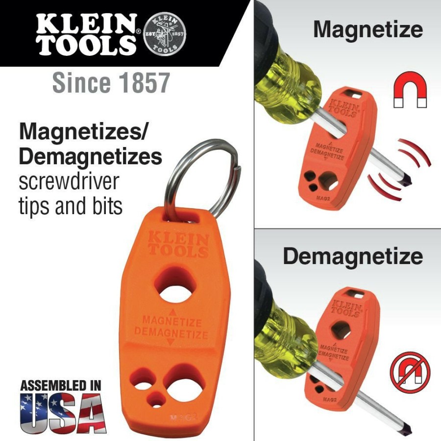 Hand Tools Klein Tools | Klein Tools Mag2 Magnetizer/Demagnetizer For Screwdriver Bits And Tips