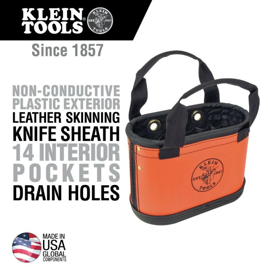 Tool Storage Klein Tools | Klein Tools 5144Hbs Hard Body Oval Bucket - Orange/ Black