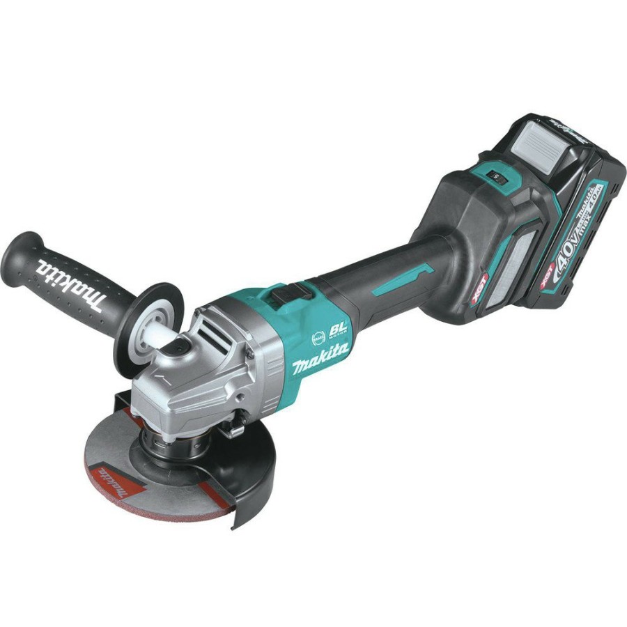 Power Tools Makita Angle Grinders | Makita Gag04M1 40V Max Xgt Brushless Lithium-Ion 4-1/2 In./5 In. Cordless Angle Grinder Kit With Electric Brake And Aws (4 Ah)