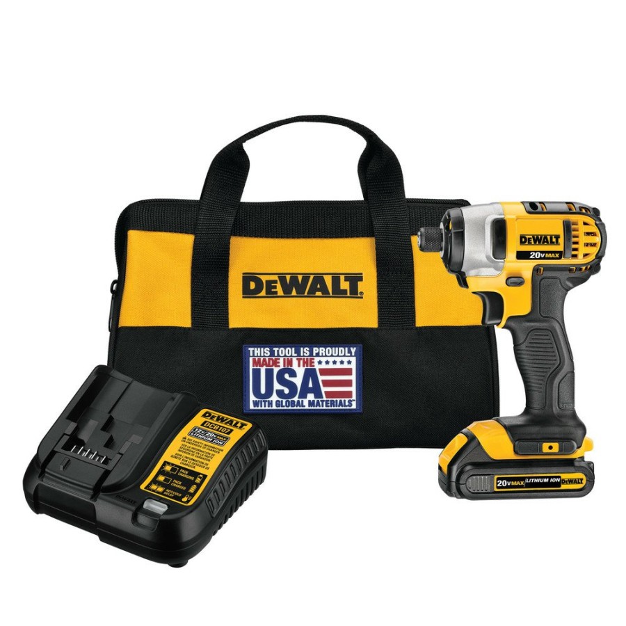 Power Tools Dewalt Impact Drivers | Dewalt Dcf885C1 20V Max Brushed Lithium-Ion 1/4 In. Cordless Impact Driver Kit (1.5 Ah)