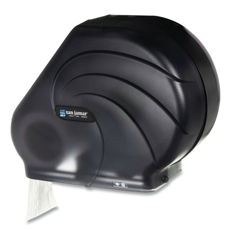 Facility Maintenance & Supplies San Jamar | San Jamar R3090Tbk Oceans Reserva 16.75 In. X 5.5 In. X 12.25 In. Jumbo Tissue Dispenser With Stub - Black Pearl