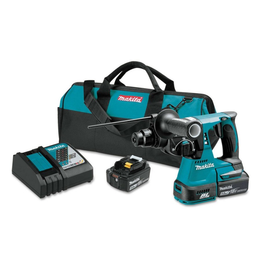 Power Tools Makita Hammer Drills | Makita Xrh01T 18V Lxt Lithium-Ion Brushless 1 In. Cordless Rotary Hammer Kit (5 Ah)