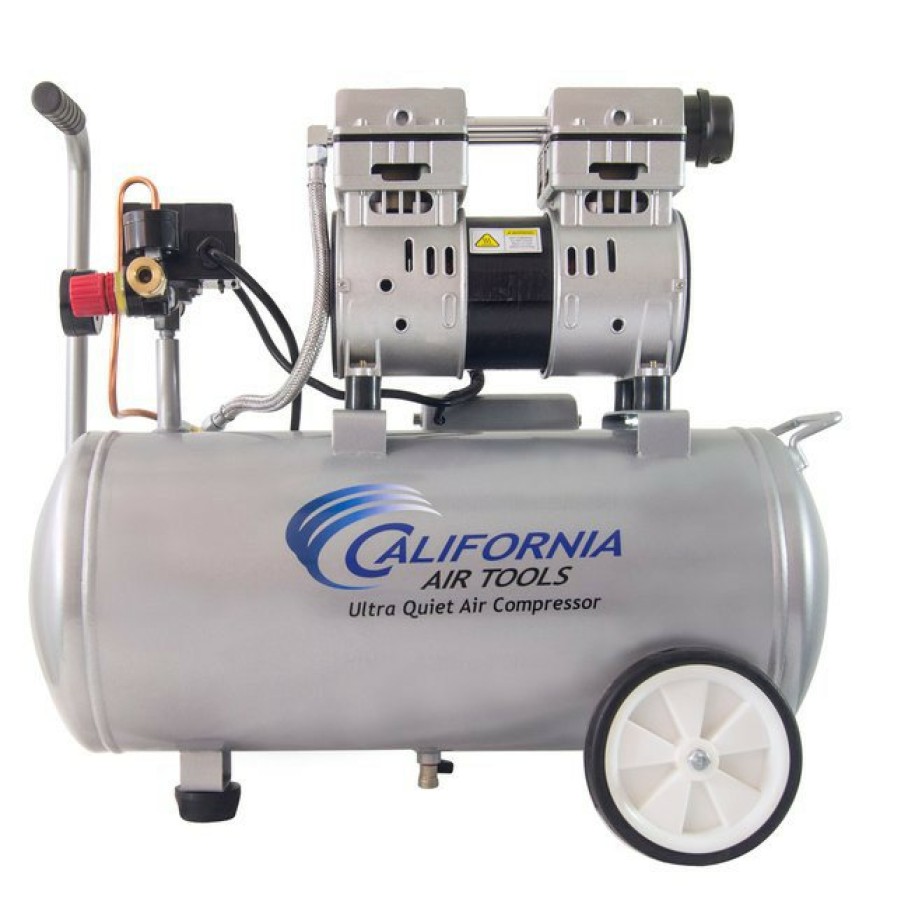 Air Tools And Equipment California Air Tools Portable Air Compressors | California Air Tools 8010 1 Hp 8 Gallon Ultra Quiet And Oil-Free Steel Tank Wheelbarrow Air Compressor