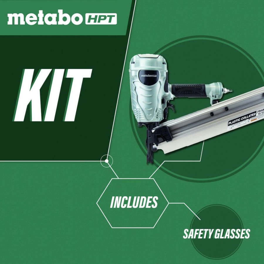 Air Tools And Equipment Metabo HPT Nail Guns | Metabo Hpt Nr90Aes1M 2 In. To 3-1/2 In. Plastic Collated Framing Nailer